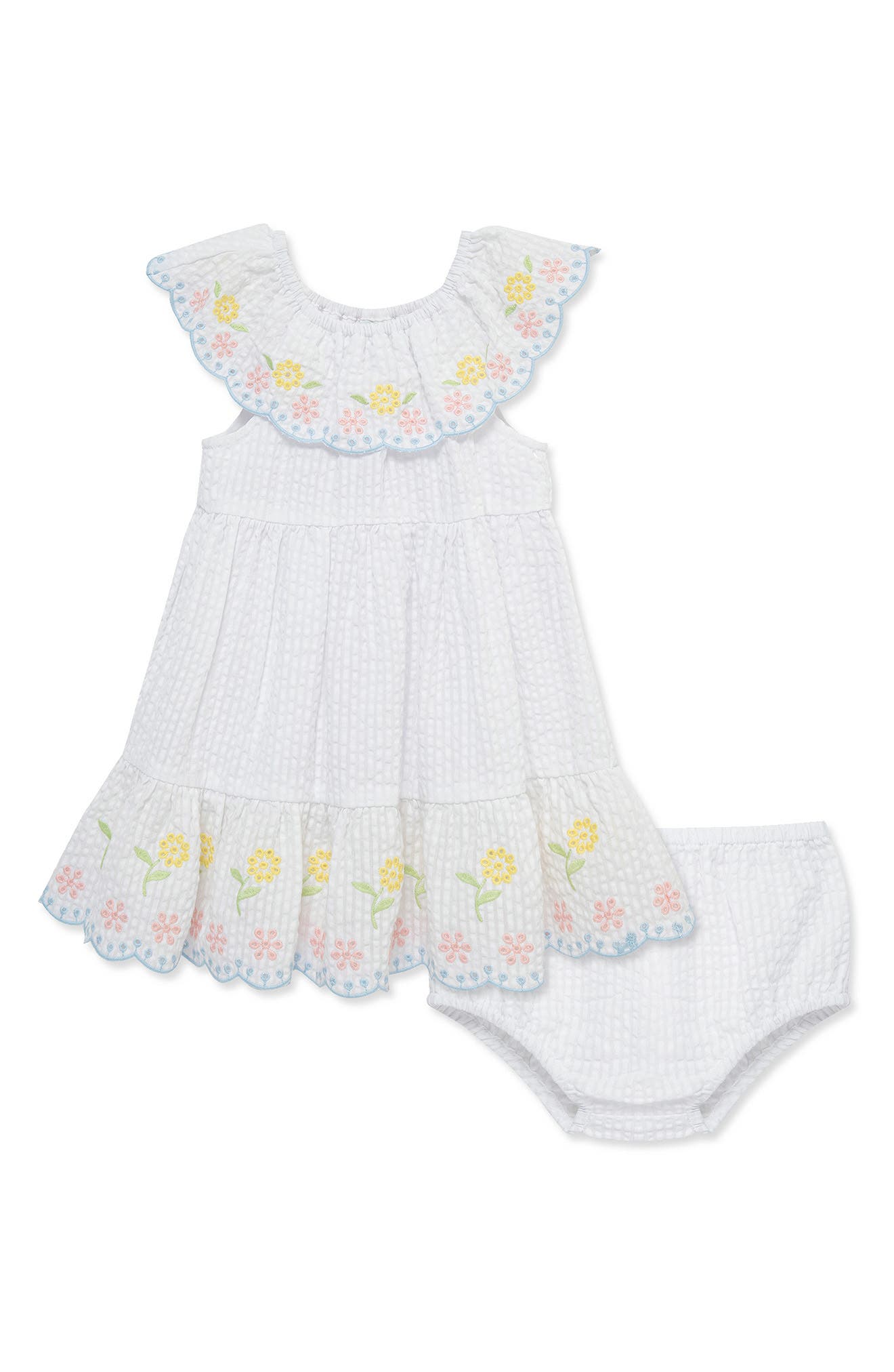 Little Me Floral Border Print Sundress & Bloomers