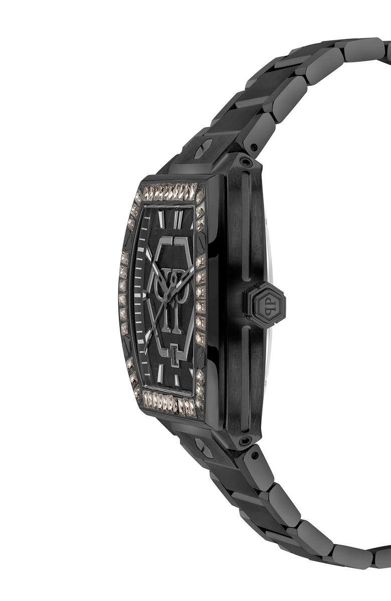 PHILIPP PLEIN The Hexagon Phantom Crystal Bezel Bracelet Watch, 44mm x 56.2mm, Alternate, color,