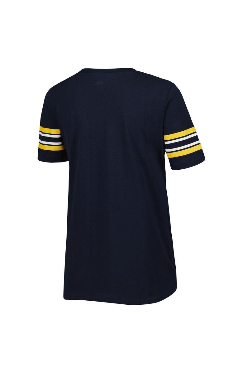 New Era Women's New Era Navy Milwaukee Brewers Team Stripe T-Shirt, Alternate, color, 