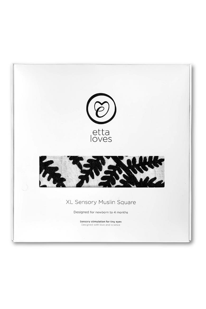 Fern Muslin XL Sensory Square, Alternate, color, BLACK AND WHITE