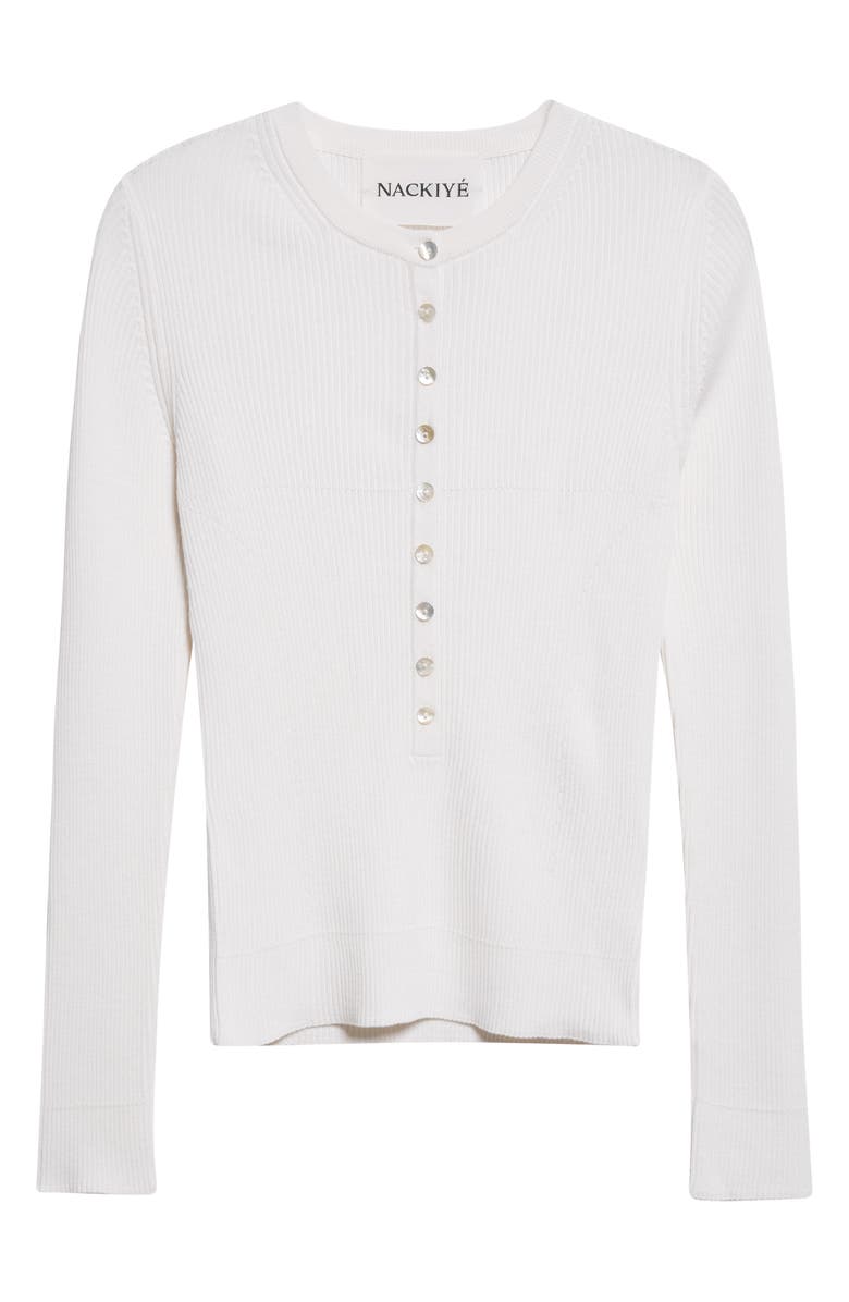 NACKIYÈ Insider Virgin Wool & Silk Rib Sweater, Alternate, color, Kaimak