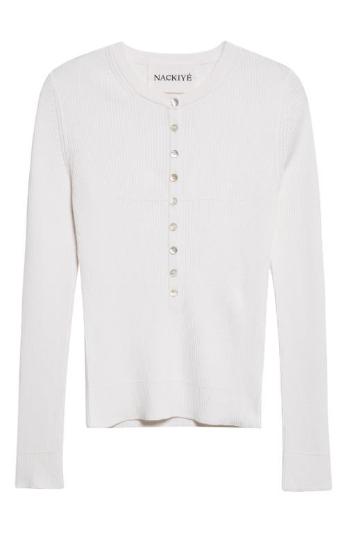 Nackiyé Nackiyè Insider Virgin Wool & Silk Rib Sweater In White