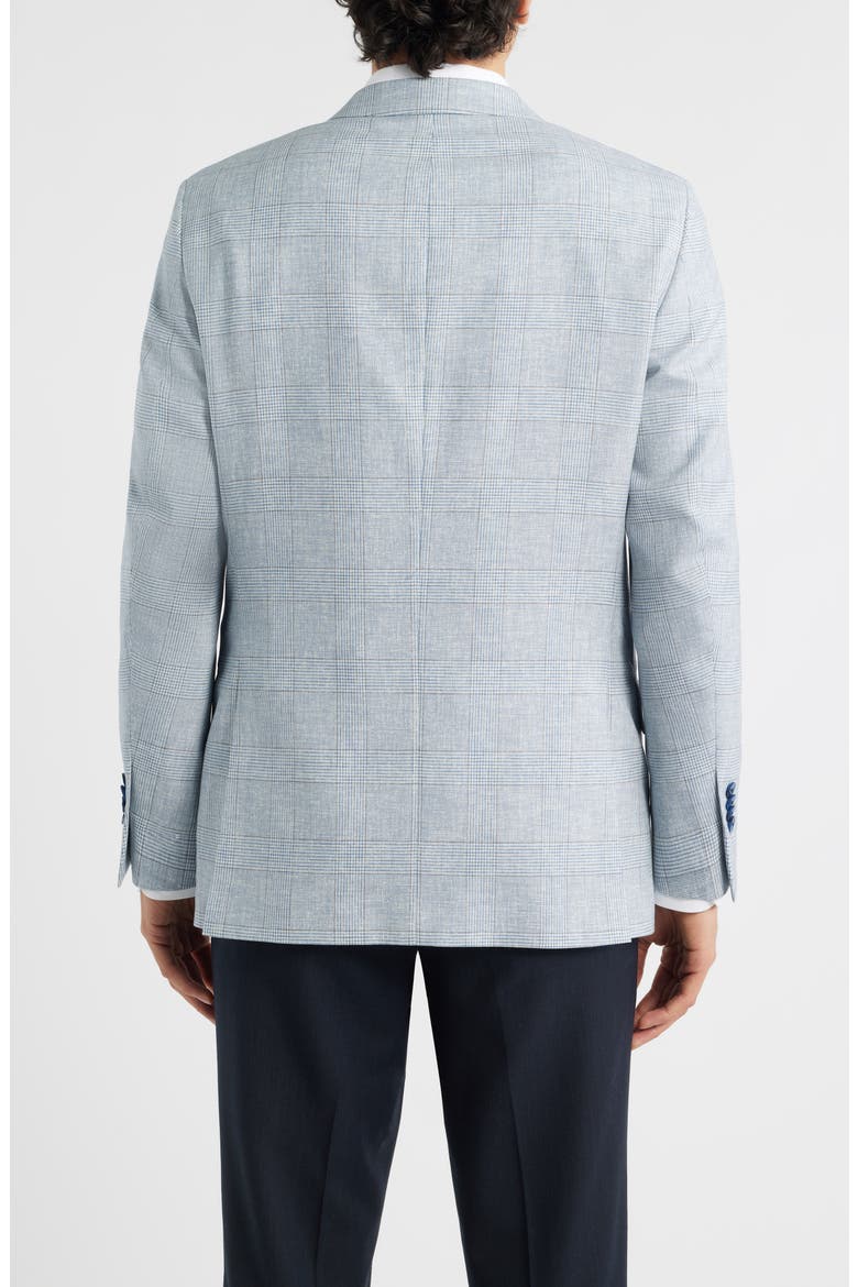 Hartford Classic Fit Light Blue Glen Check Wool Sport Coat, Alternate, color, LIGHT BLUE