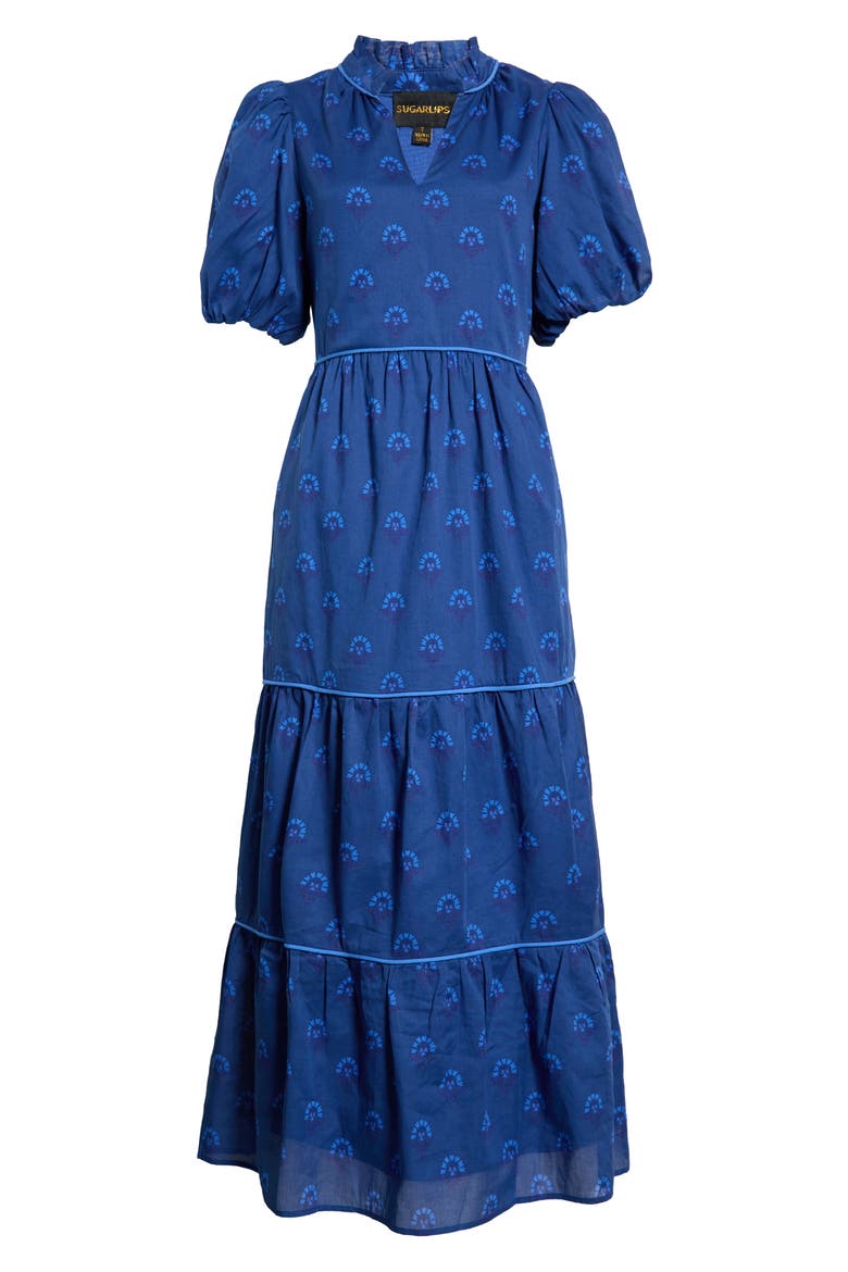 Briza Medallion Print A-Line Dress, Alternate, color, TEAL-BLUE