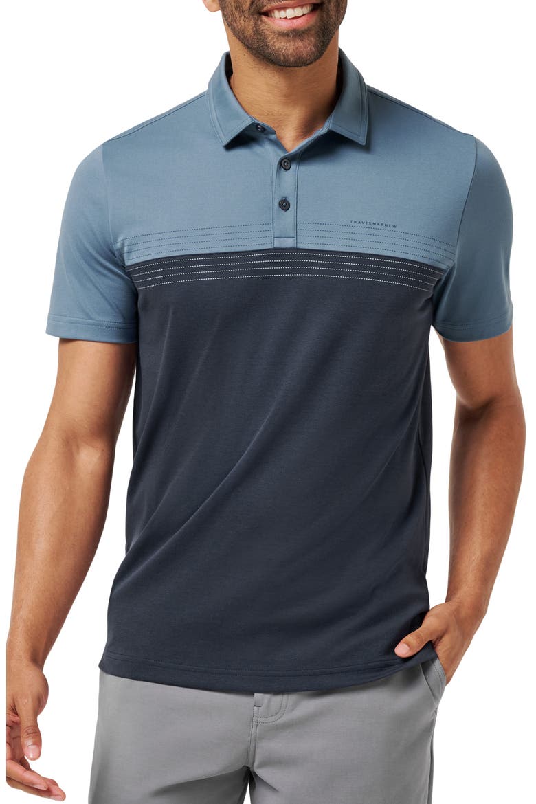 Chapter Flight Cotton Blend Polo, Main, color, BERING SEA