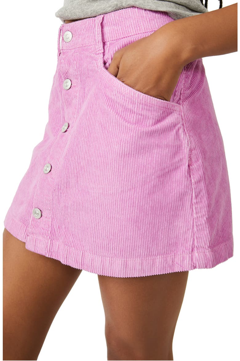 Ray Cotton Corduroy Miniskirt, Alternate, color, PINK FROSTING