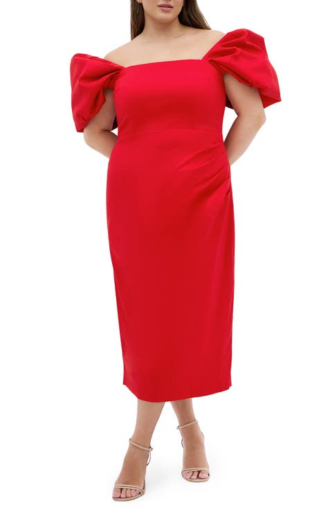 Elyse Puff Sleeve Sheath Dress (Plus)