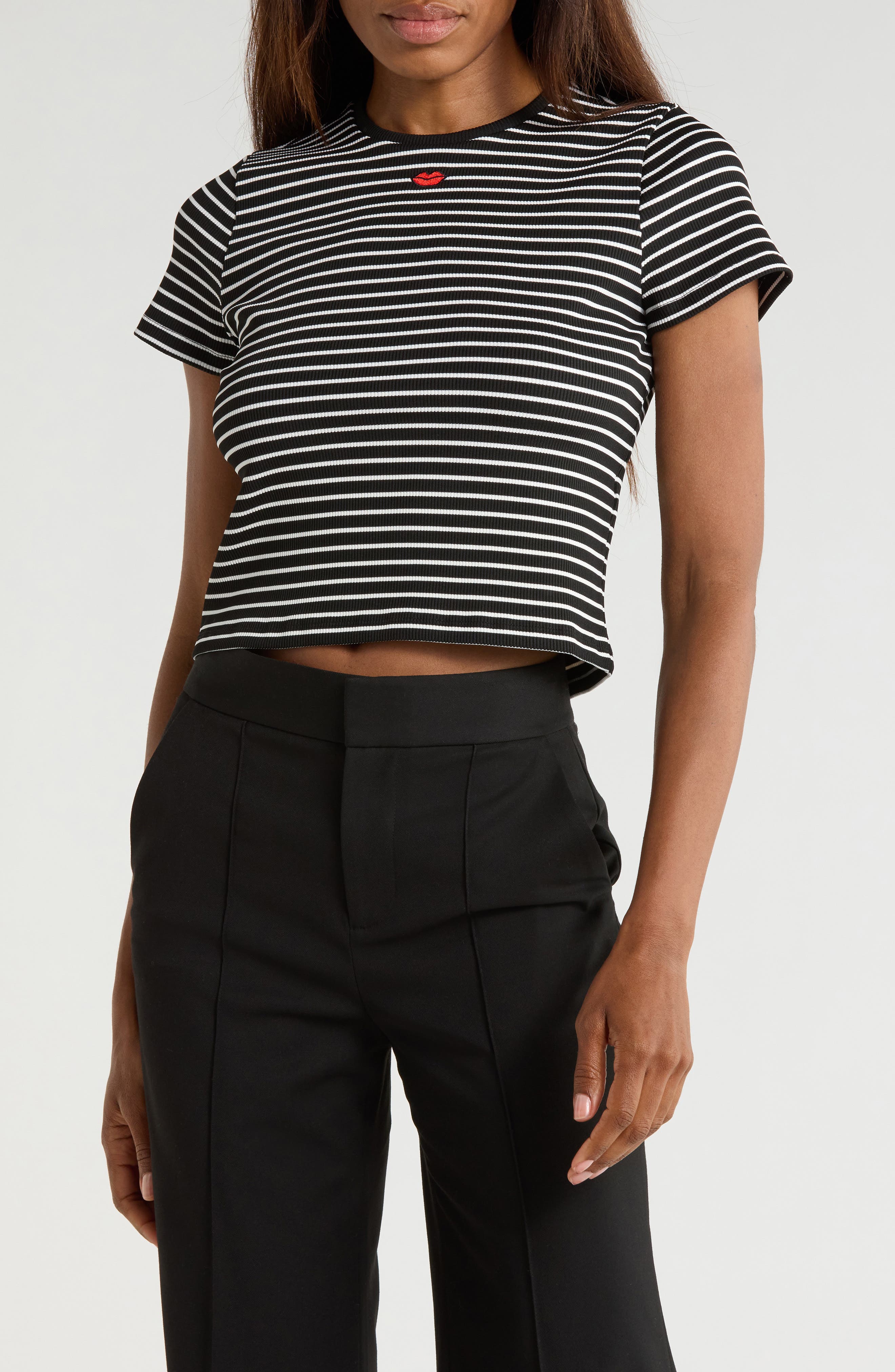 Cindy Embroidered Crop T-Shirt