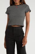 ALICE + OLIVIA Cindy Embroidered Crop T-Shirt