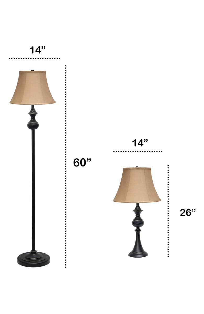 LALIA HOME Three-Piece Lamp Set, Alternate, color, 