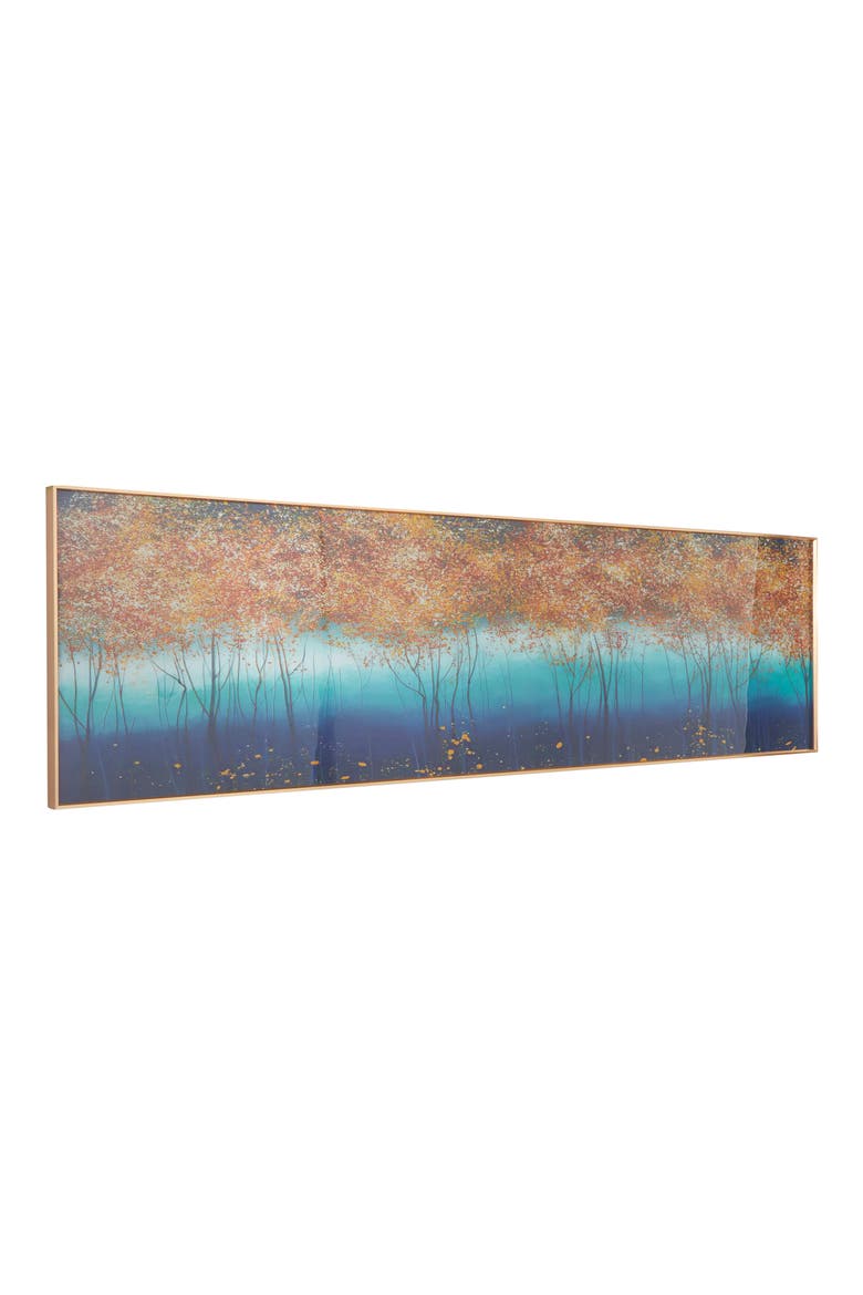 Blue Trees Framed Wall Art, Alternate, color, BLUE