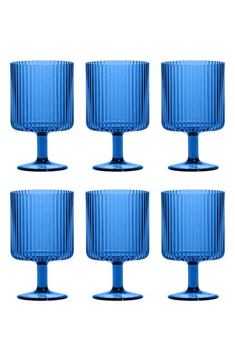 Set of 6 Shatterproof Mesa Stacking Goblets