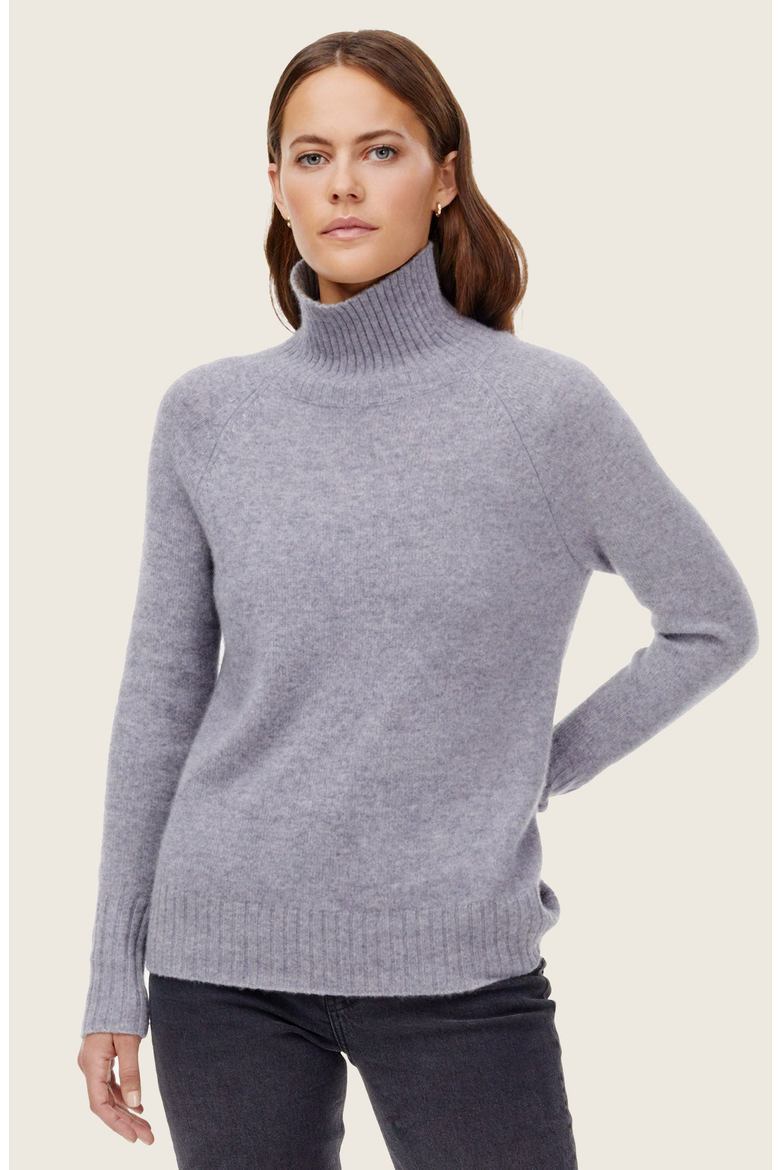 Emma Cashmere Relaxed Turtleneck Sweater, Alternate, color, Light Blue