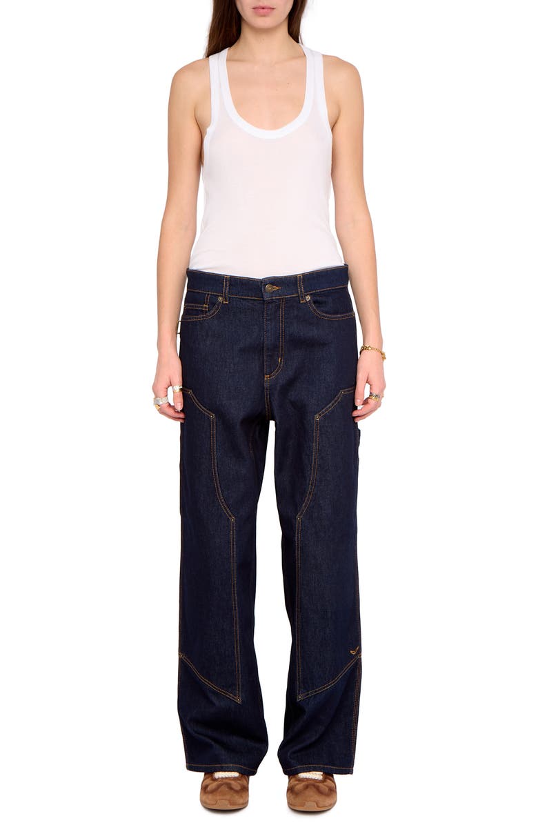 Zadig & Voltaire Perya Straight Leg Cargo Jeans, Alternate, color, Brut