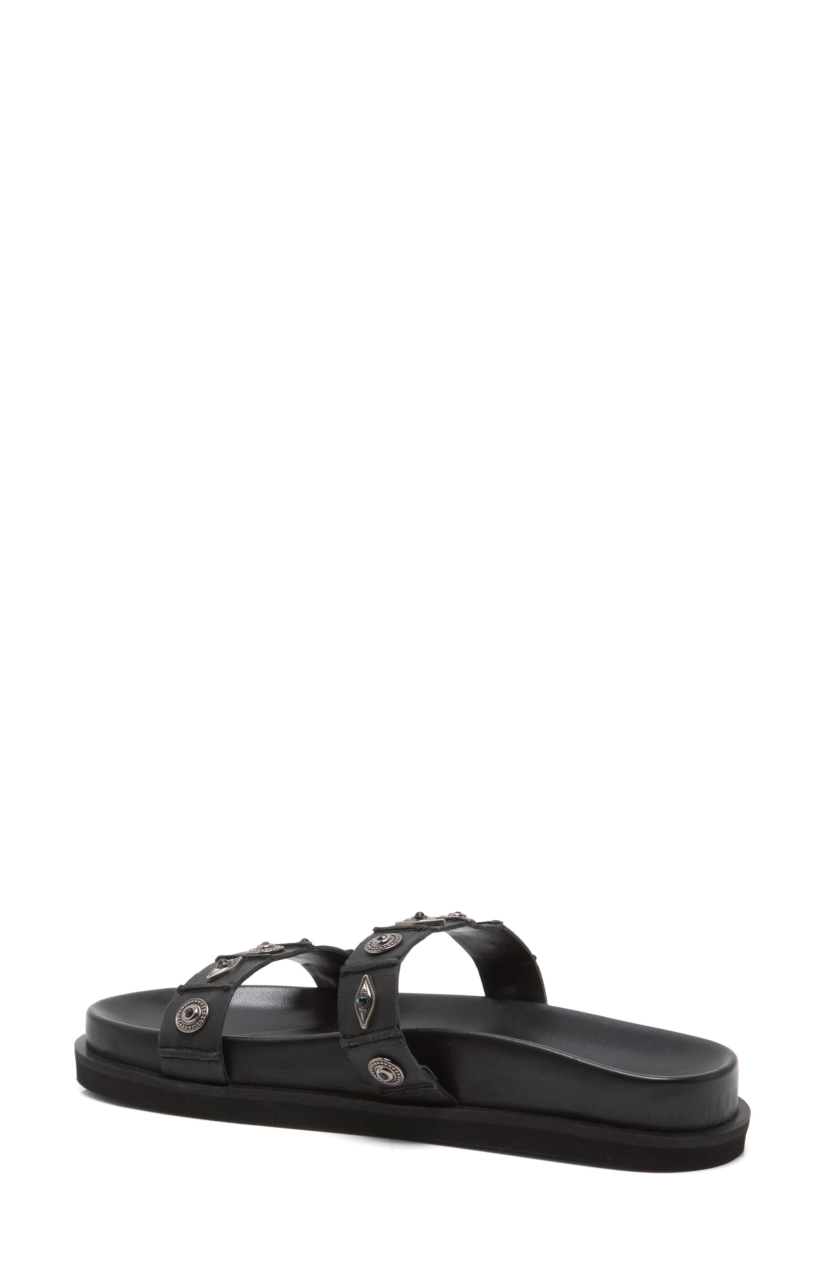 Free People Findings Slide Sandal, Alternate, color, Black Tide Leather