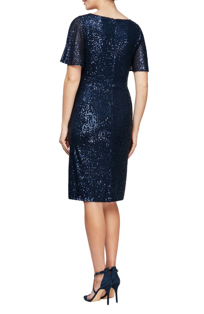 Alex Evenings Surplice V-Neck Minidress, Alternate, color, 