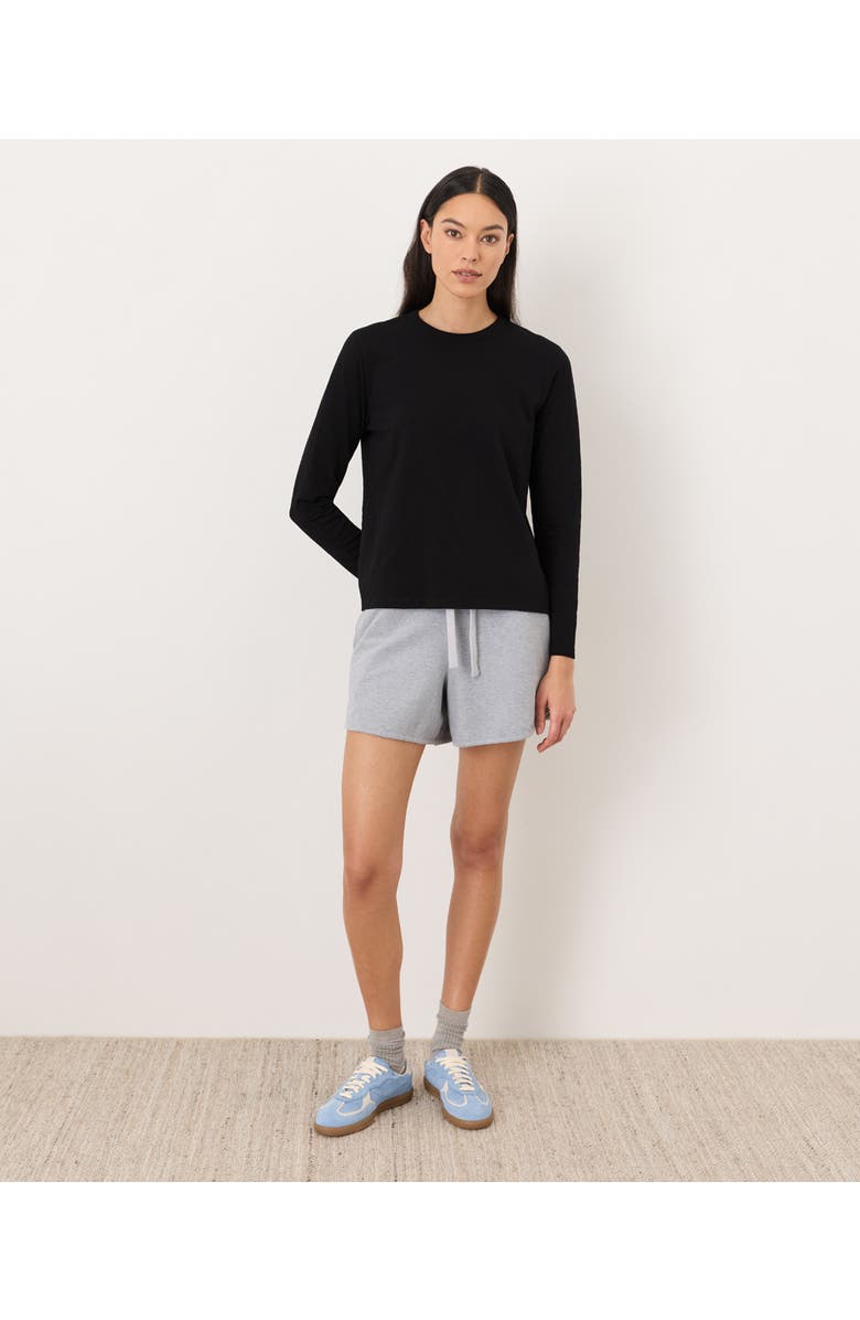 Pact Organic Cotton Soft-Slub Essential Crewneck Long Sleeve Tee, Alternate, color, Black