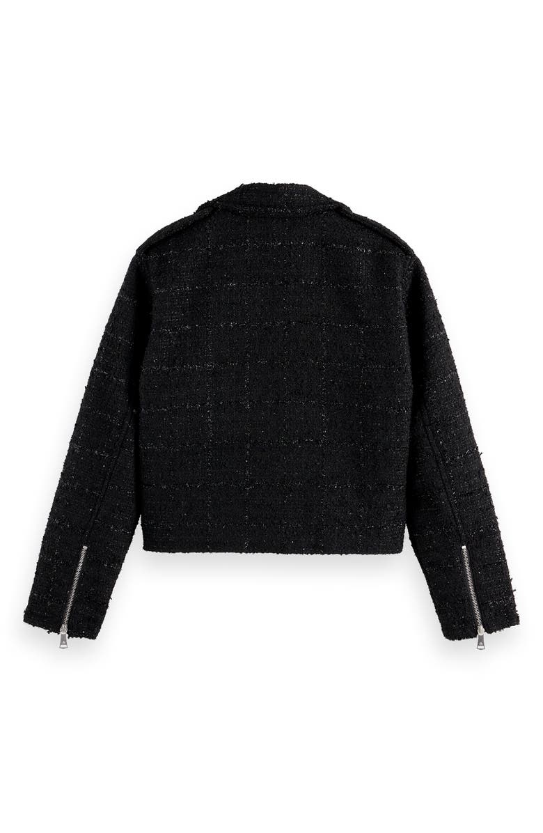 Scotch & Soda Bouclé Tweed Moto Jacket, Alternate, color, 