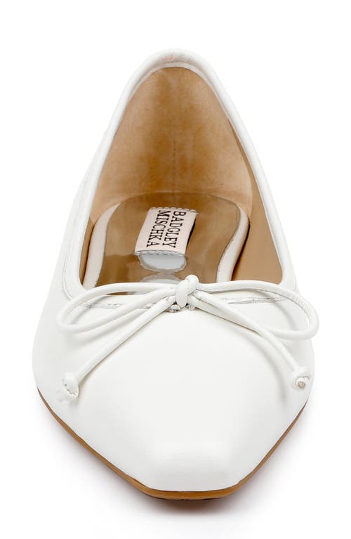 Shop Badgley Mischka Collection Cam Pointed Toe Ballet Flat In Soft White