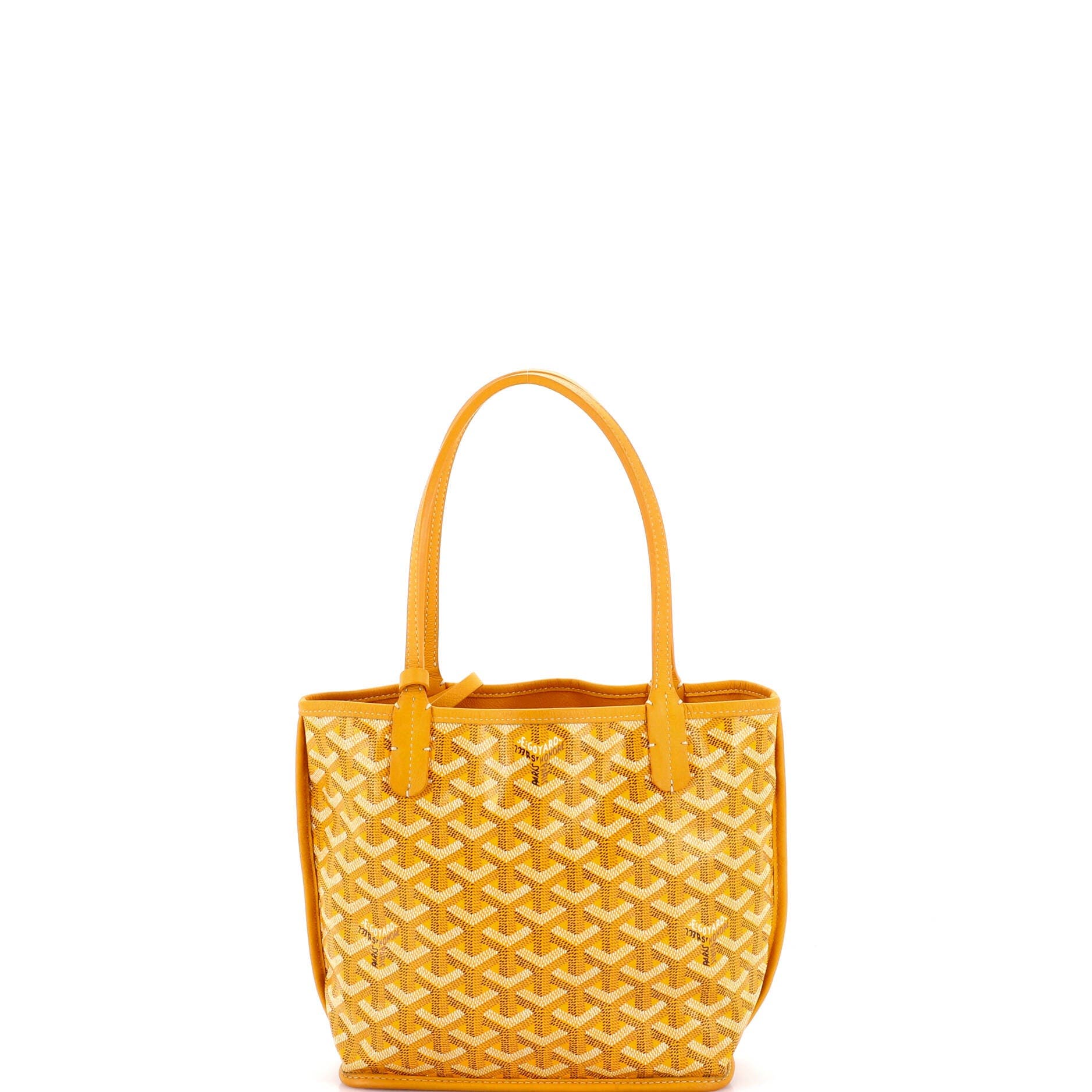 Pre-Owned Goyard Anjou Reversible Tote Coated Canvas Mini, Main, color, Yellow