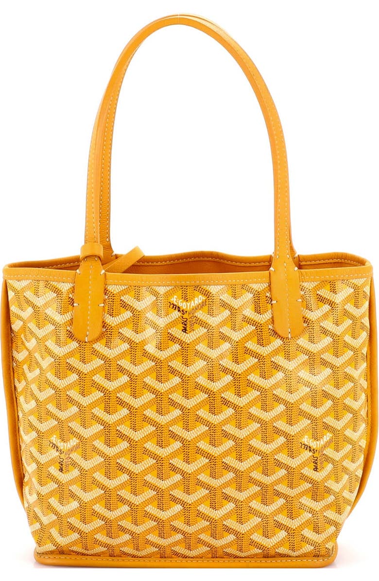 Pre-Owned Goyard Anjou Reversible Tote Coated Canvas Mini, Main, color, Yellow