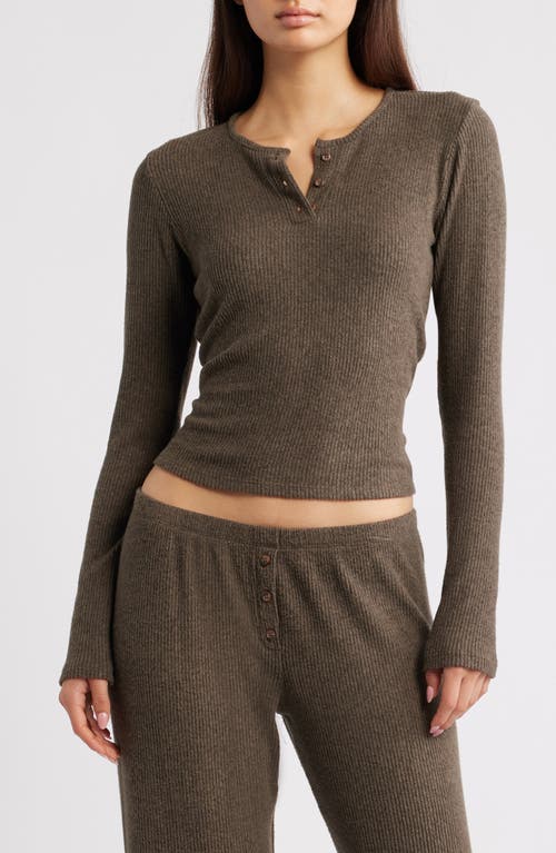 Bella Venice The Cameron Rib Henley In Brown