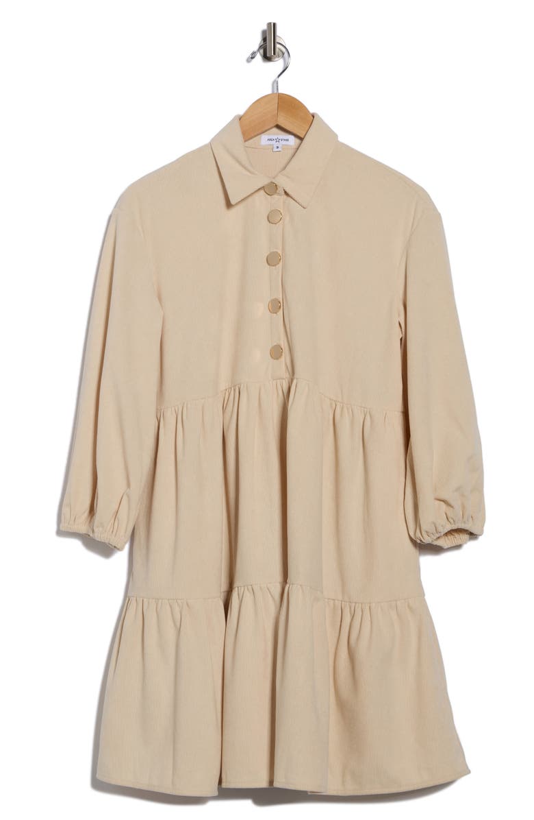 AREA STARS Cosette Corduroy Dress, Alternate, color, Ivory