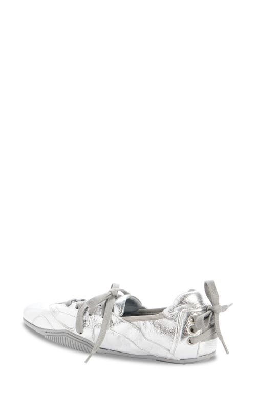 Acne Studios Ballerinas Aus Metallic-leder In Silver/grey