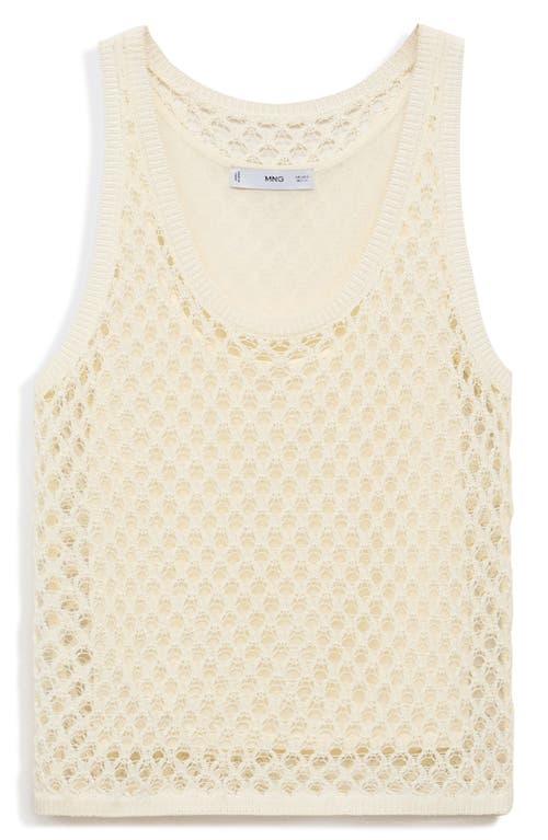 Mango Openwork Tank In White