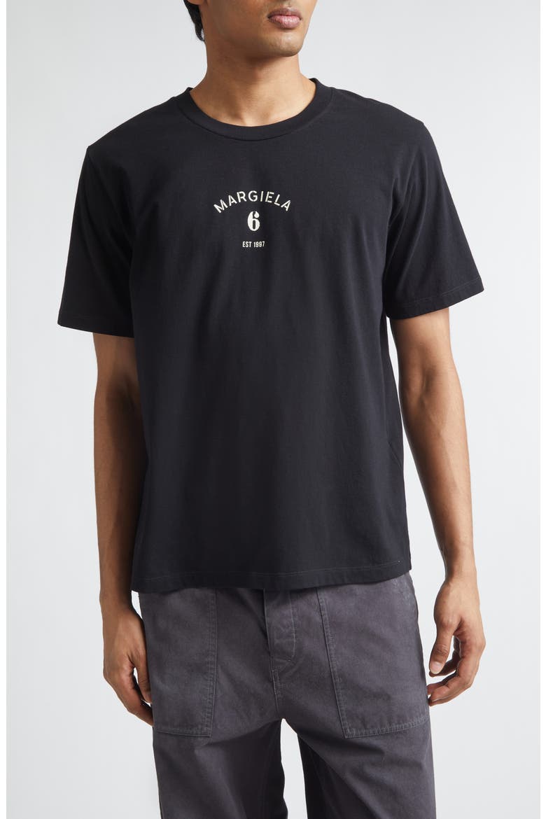 Signature Embroidered Logo Graphic T-Shirt, Main, color, BLACK