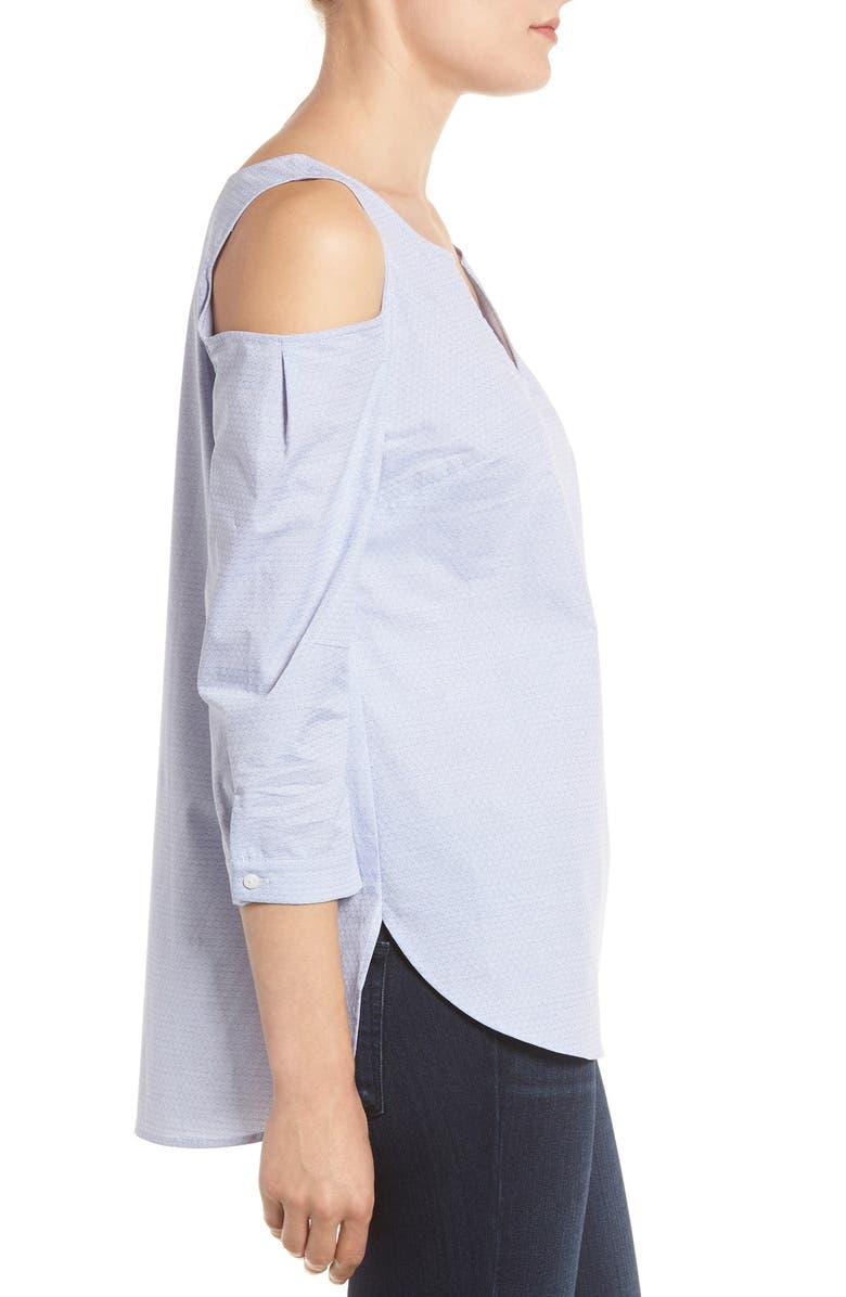 NYDJ Agnes Print Cold Shoulder Cotton Top, Alternate, color, 