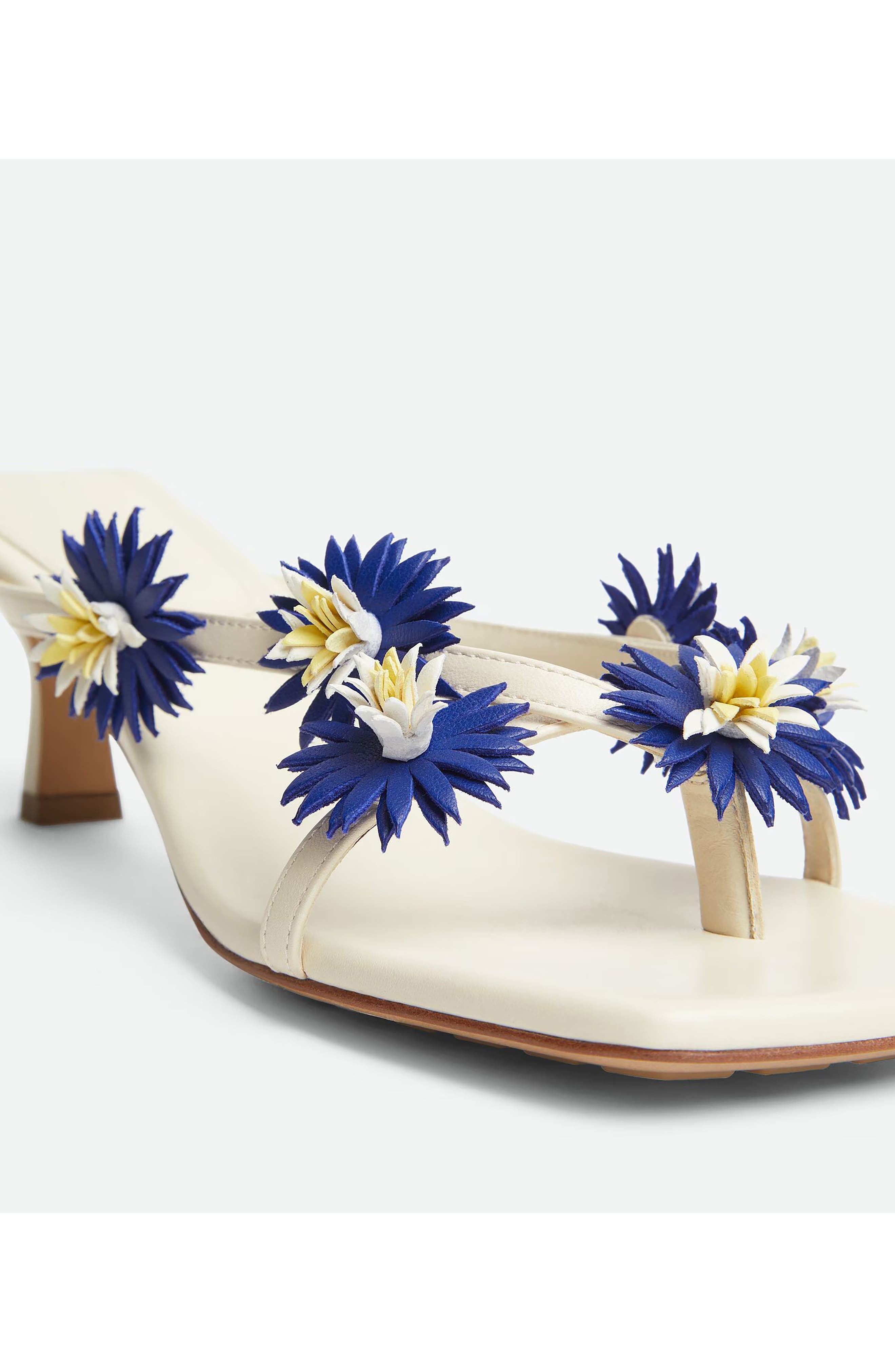 Bottega Veneta Riva Kitten Heel Sandal, Alternate, color, Sea Salt/Sherbert/Blue Royale