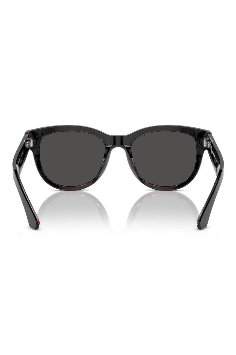 54mm Round Sunglasses, Alternate, color, SHINY BLACK