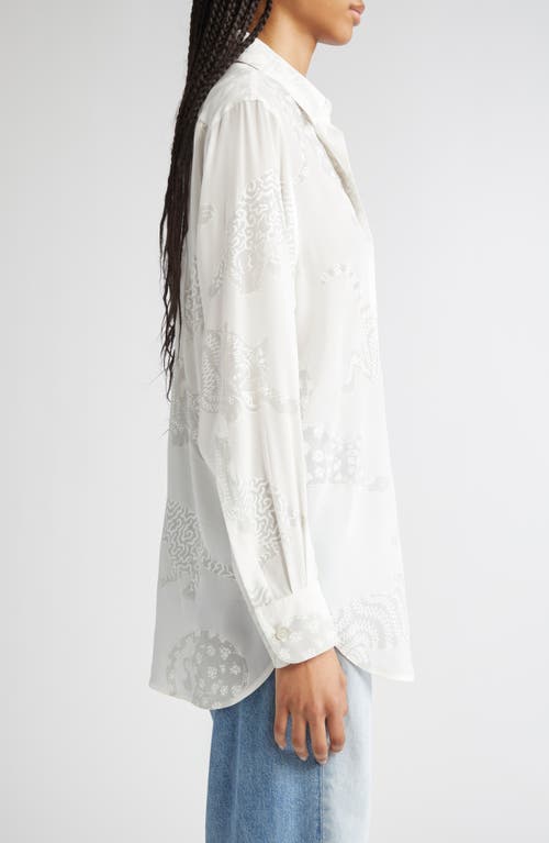 Stella Mccartney Wildcat Print Silk Button-up Shirt In White