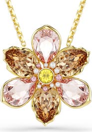 Swarovski Idyllia Crystal Flower Brooch Pendant Necklace