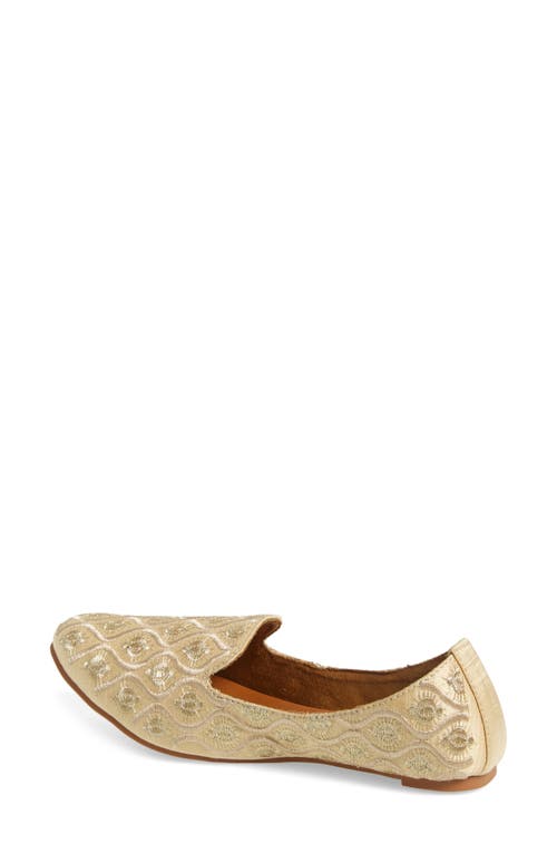 Fuchsia Golden Meadow Harmony Embroidered Loafer In Gold