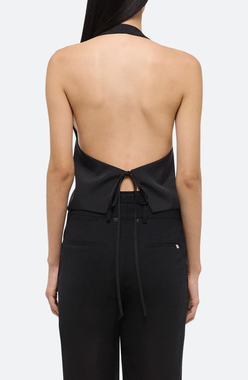 Helmut Lang Halter Vest Fluid Twill Top In Black