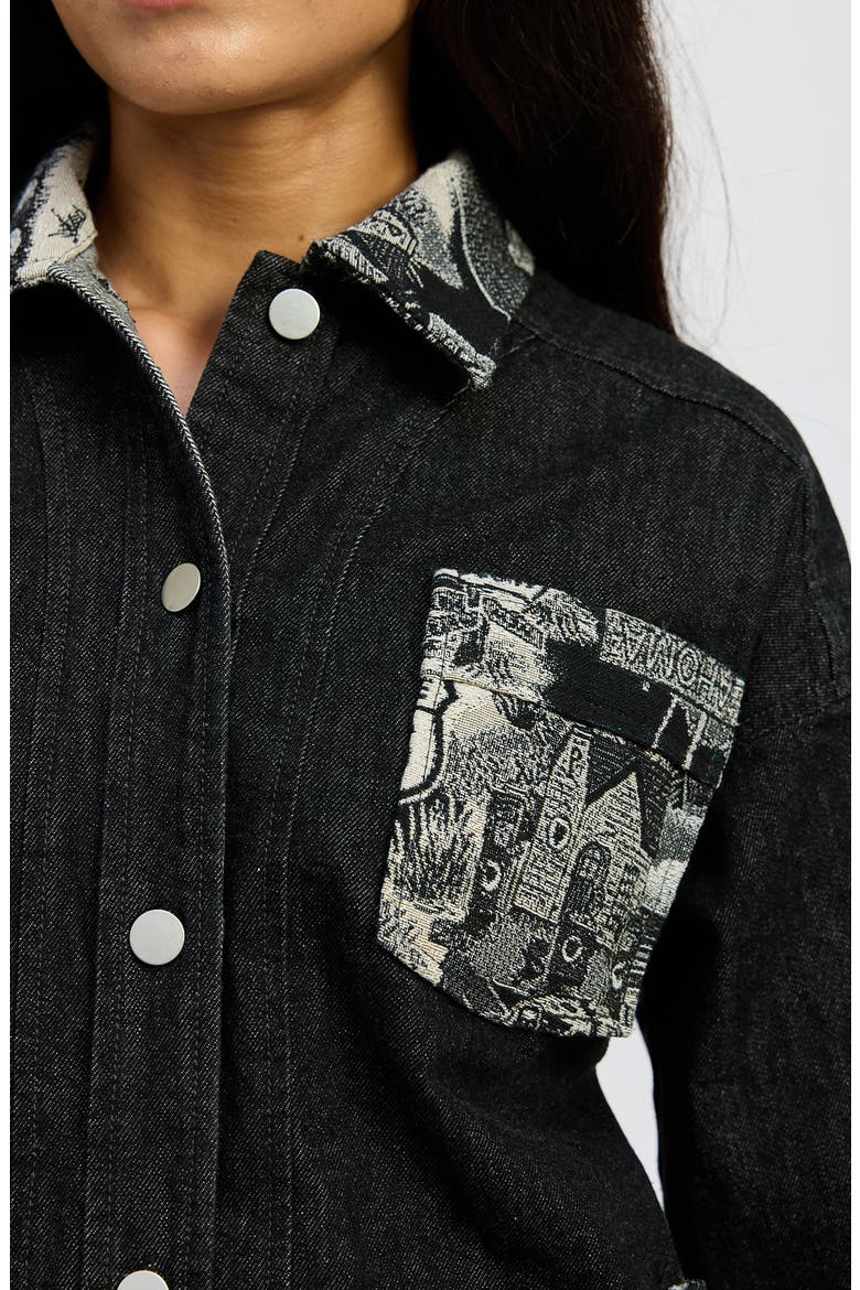 Vanessa Denim Jacket, Alternate, color, BLACK TONAL