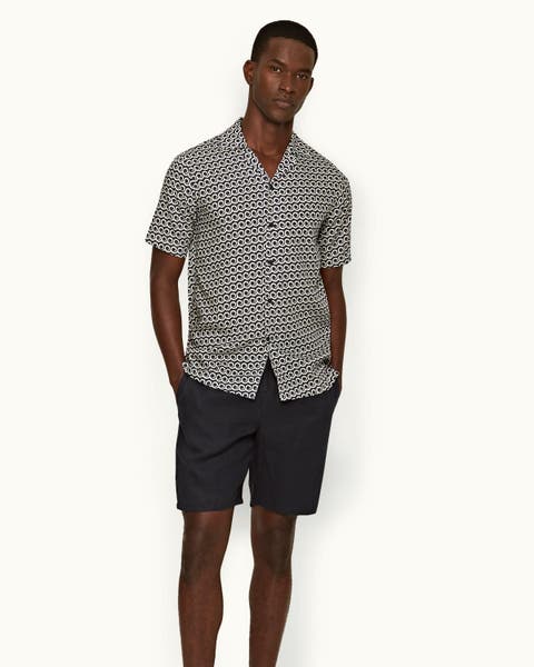 Cornell Linen Easy Tailored Fit Washed Linen Shorts
