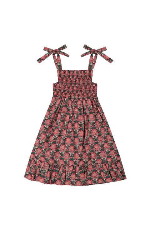 India Shoulder Tie Sundress Pink Lotus