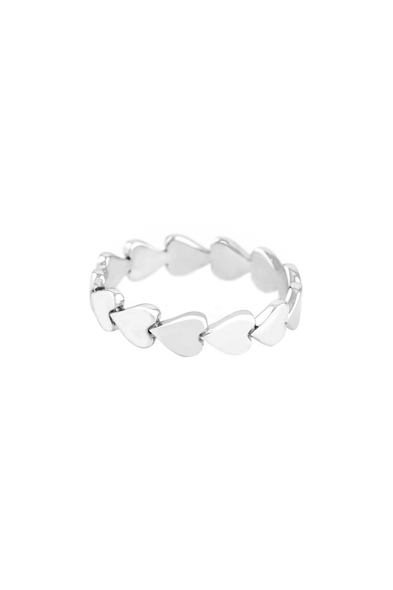Perfectly Imperfect Heart Band Ring, Main, color, SILVER