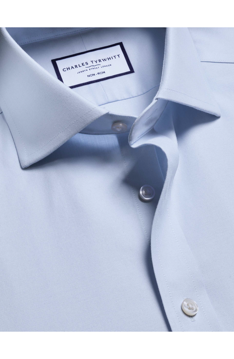 Charles Tyrwhitt Non-Iron Twill Cutaway Collar Shirt, Alternate, color, Ice Blue