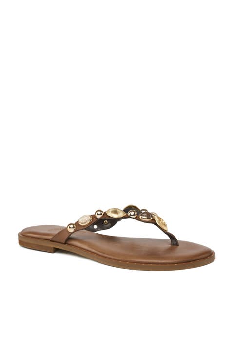 Solane Stone T Strap Sandal