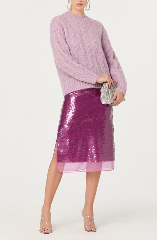 Astr The Label Violette Cable Stitch Sweater In Purple