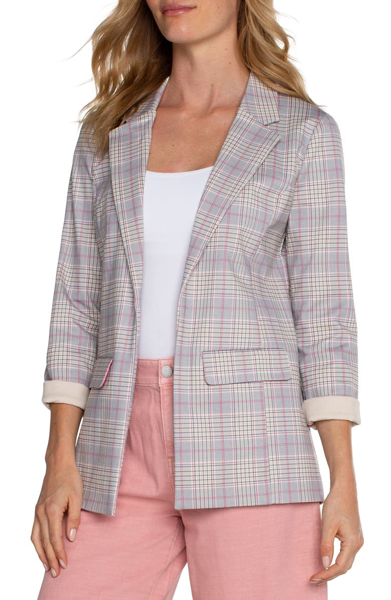 Liverpool Los Angeles Plaid Boyfriend Blazer, Alternate, color, 
