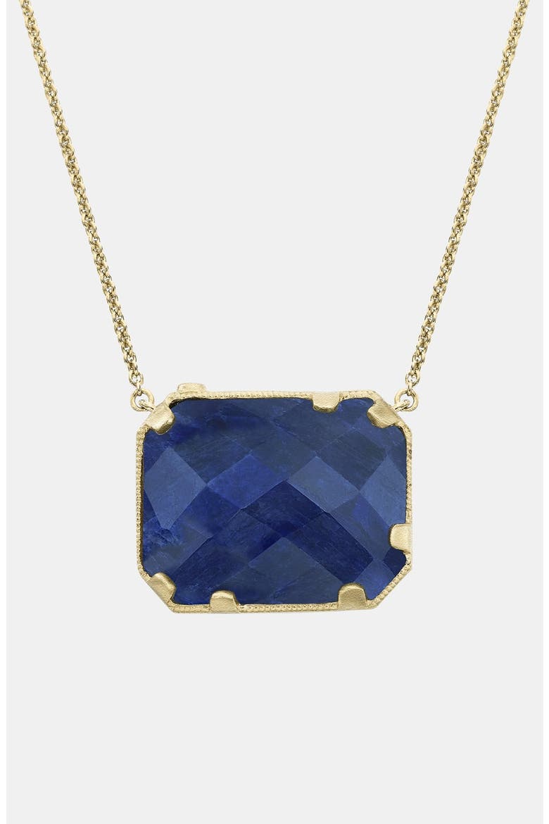Stone Pendant Necklace, Main, color, BLUE SAPPHIRE/ YELLOW GOLD