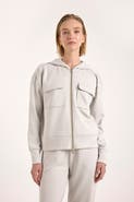 Brodie Pure Cashmere Patch Pocket Jersey Full Zip Hoodie