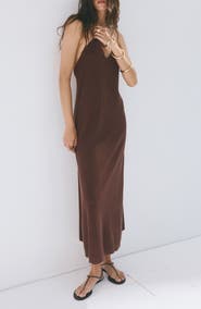 MANGO Bead Detail V-Neck Knit Dress
