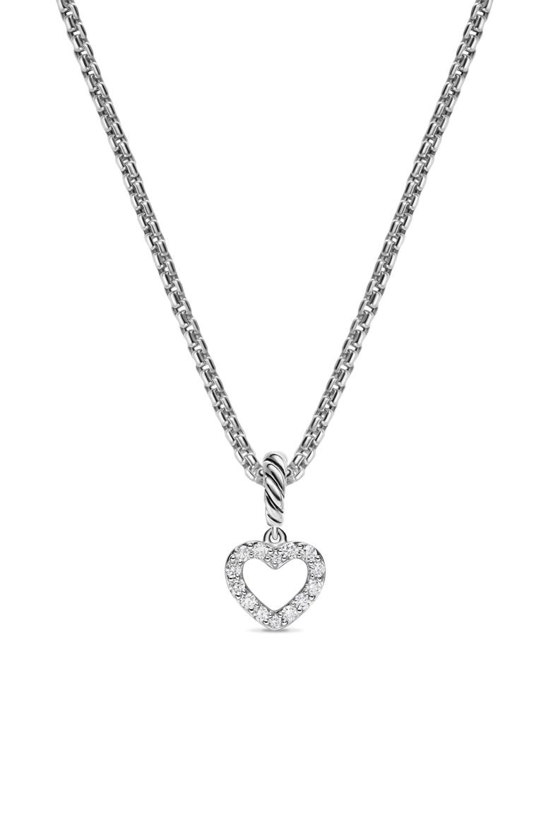 Micro Pavé Open Heart Enhancer in Sterling Silver with Diamonds, 6.8mm, Alternate, color, DIAMOND