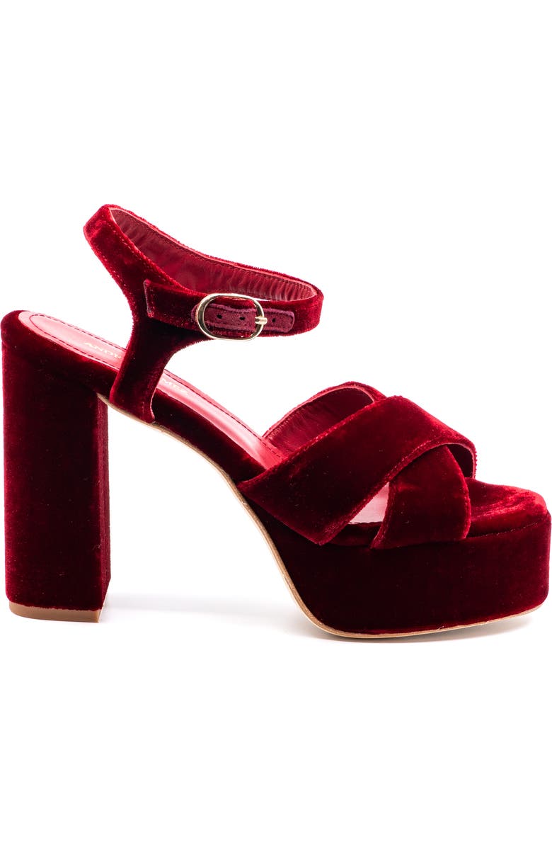 Andrea Gomez Bella Velvet Platform, Main, color, Red